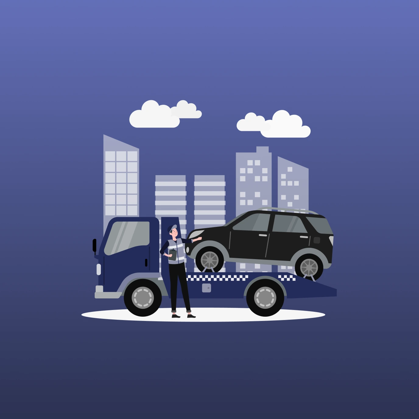 Ilustración típica de remolque usada en página de azul emergencias Ilustración típica de remolque usada en página de azul emergencias